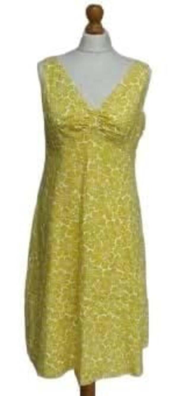 Boden Yellow and White Floral Cotton Sundress Size 12